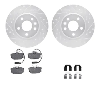R1 Concepts WGYH1-74073 eLINE Rotor - Drilled & Slotted - Silver W/ Semi-Met Pads